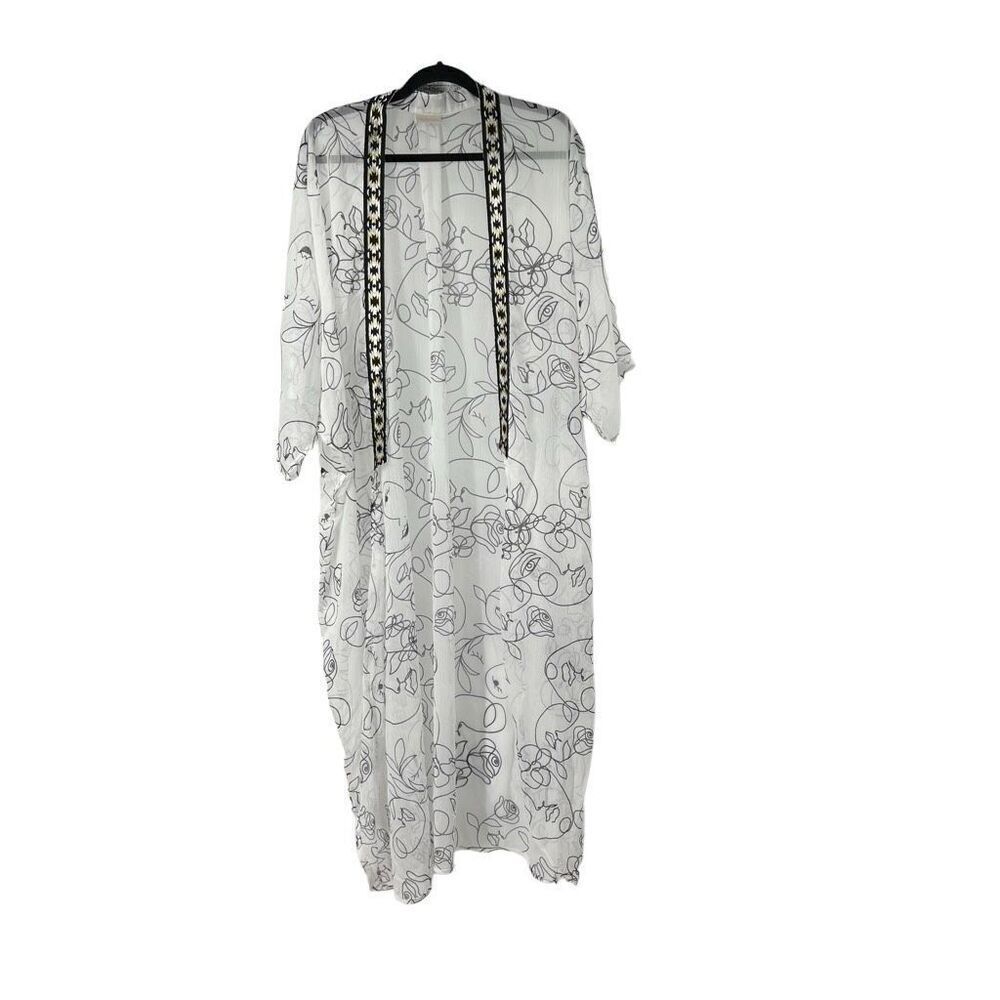 Suki‎ So Goddess Kimono White Black Flowy Women’s OS